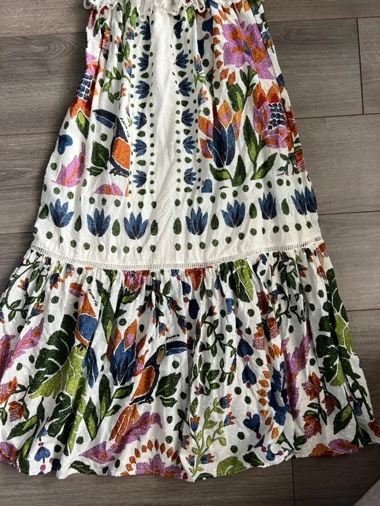 FARM Rio White Maxi Dress with Multicolor Floral Embroidery - Picture 5 of 10